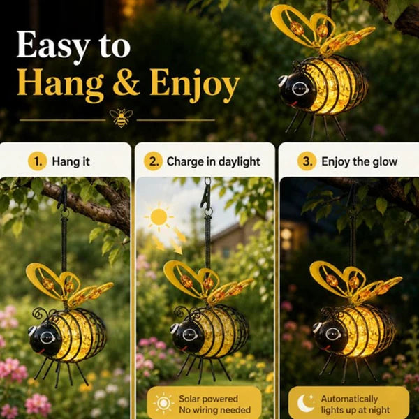 🔥 2026 Hot Sale🐝 Solar Hanging Bee Garden Light — Charming Glow for Your Outdoor Space