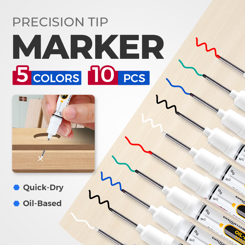 🖊️ Precision Long-Tip Quick-Dry Oil-Based Marker Pen: Easy Deep-Hole Marking