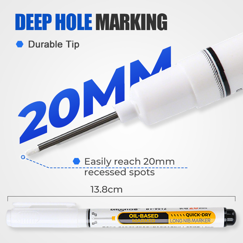 🖊️ Precision Long-Tip Quick-Dry Oil-Based Marker Pen: Easy Deep-Hole Marking