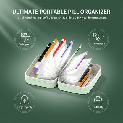 🔥Premium Waterproof PU Travel Pill Organizer Set