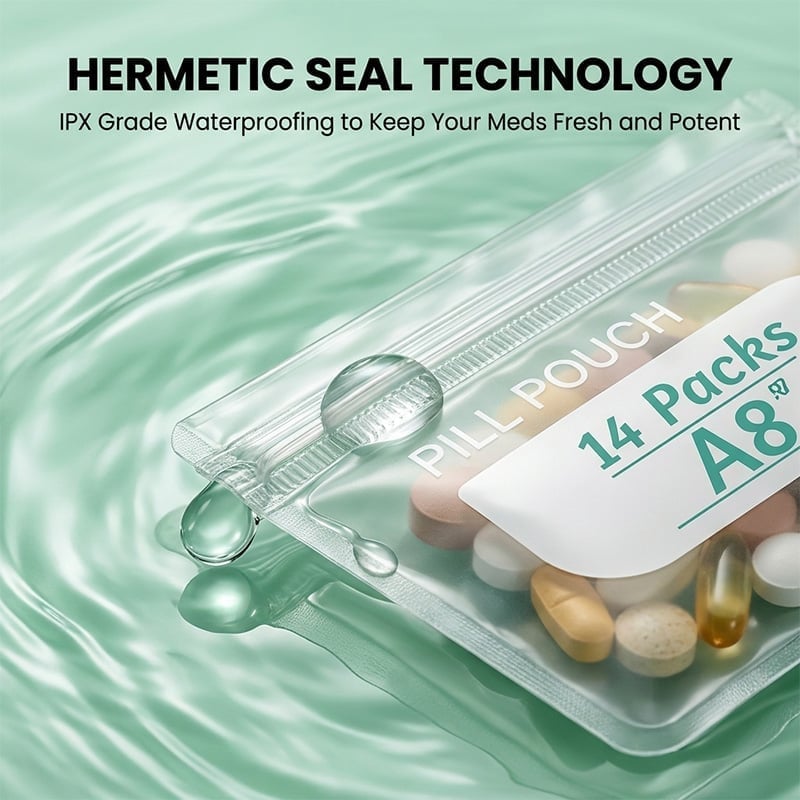 🔥Premium Waterproof PU Travel Pill Organizer Set