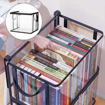 Large Clear Thick Plastic Storage Box with Hinged Lid