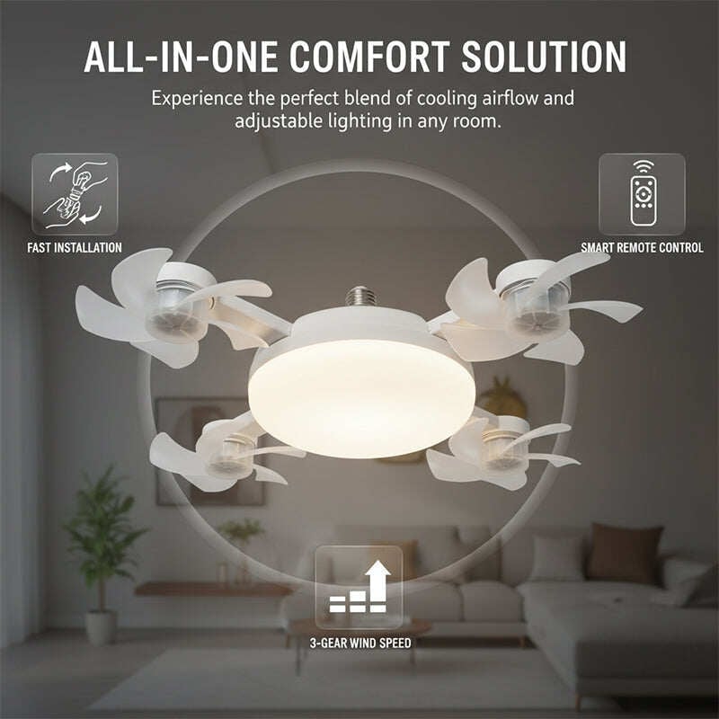 🔥UP TO 49% OFF🔥 Remote Control Ceiling Fan Light Bulb❄️💡